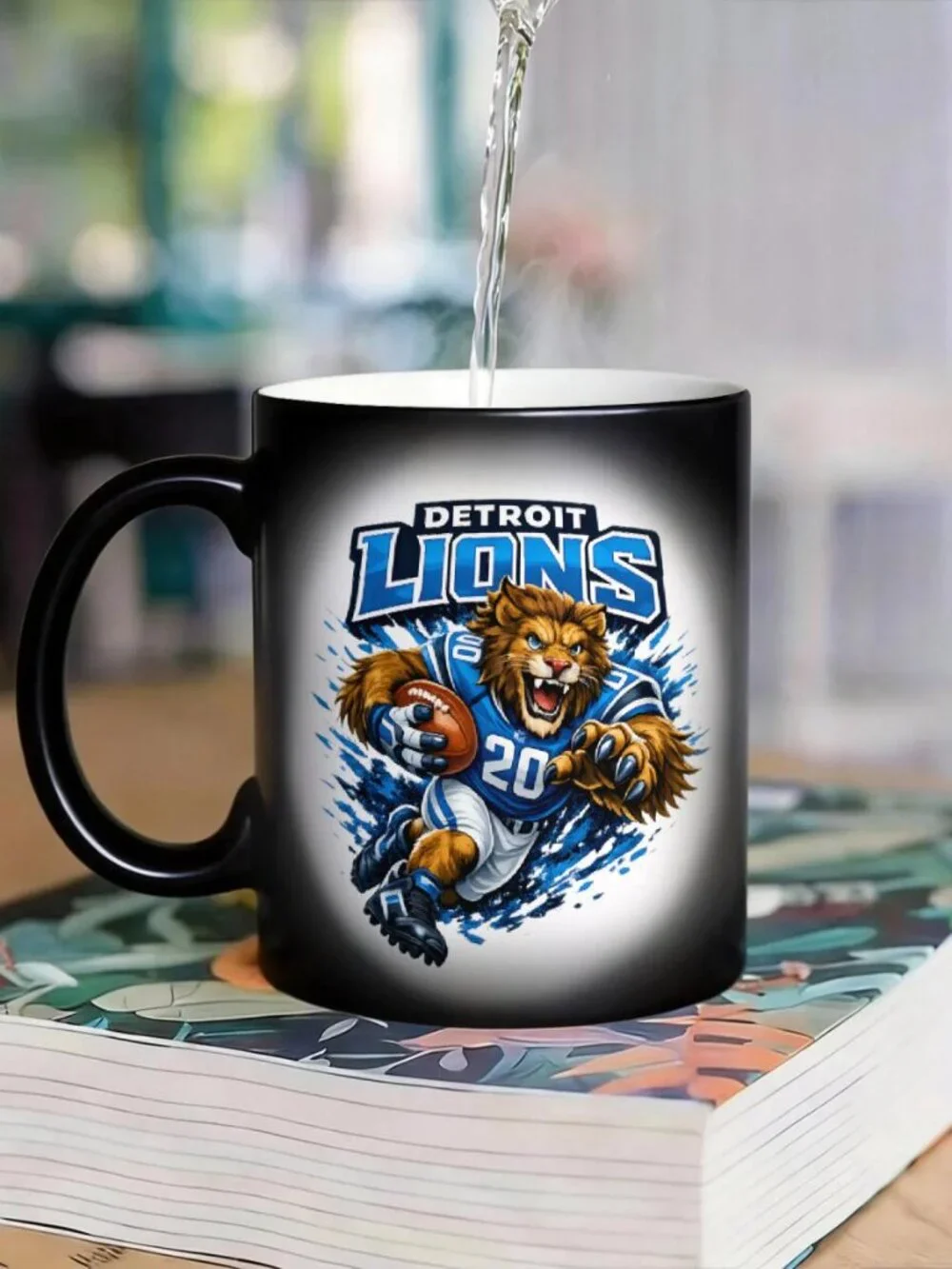 Detroit Lions Matte Heat Changing Mug NFL Fan Cup 11oz